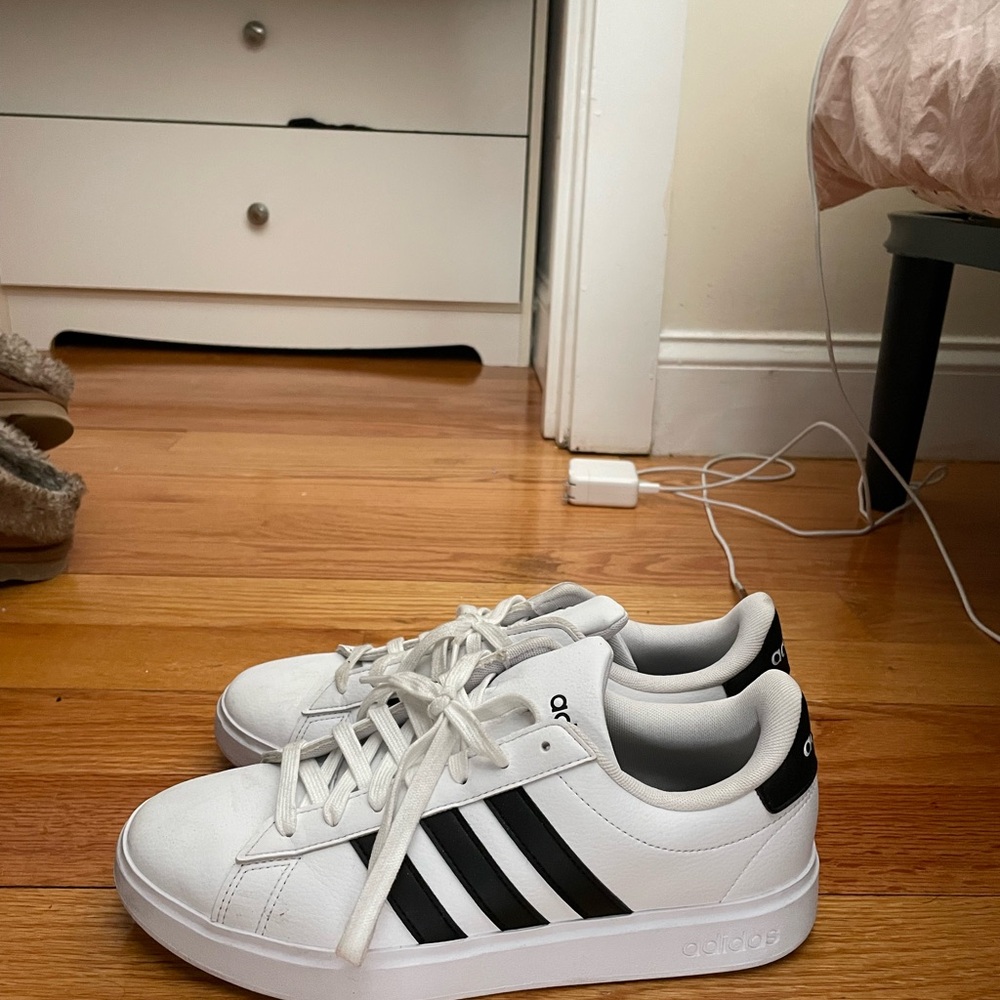 Adidas Classic White and Black Sneakers